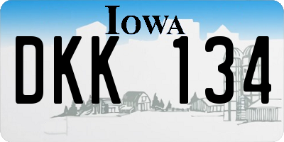 IA license plate DKK134