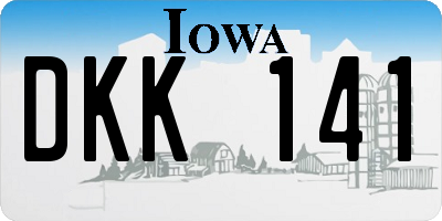 IA license plate DKK141