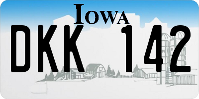IA license plate DKK142
