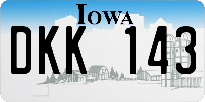 IA license plate DKK143