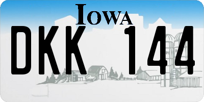 IA license plate DKK144
