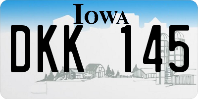 IA license plate DKK145