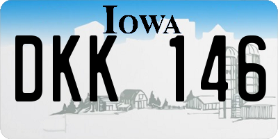 IA license plate DKK146
