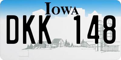 IA license plate DKK148