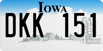 IA license plate DKK151