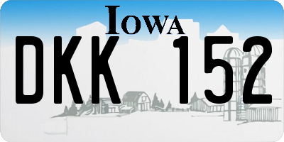 IA license plate DKK152