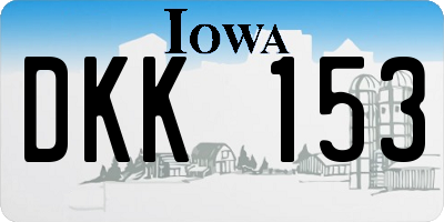 IA license plate DKK153