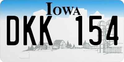 IA license plate DKK154
