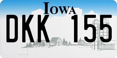 IA license plate DKK155