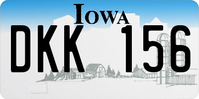 IA license plate DKK156