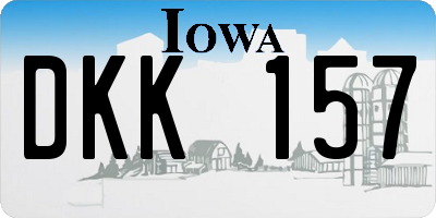 IA license plate DKK157