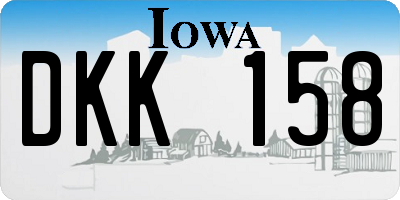 IA license plate DKK158