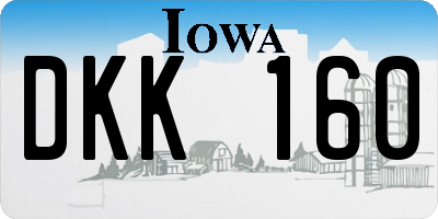 IA license plate DKK160