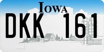 IA license plate DKK161