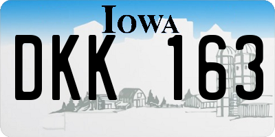IA license plate DKK163