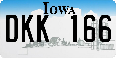 IA license plate DKK166