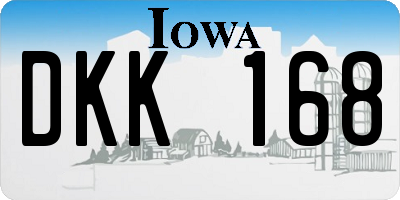 IA license plate DKK168