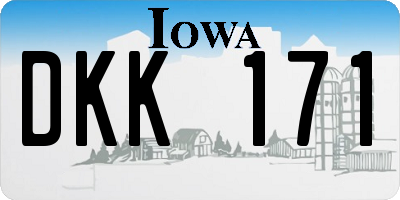 IA license plate DKK171