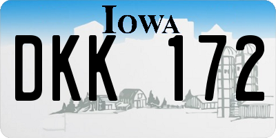 IA license plate DKK172