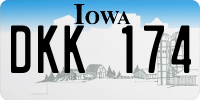 IA license plate DKK174