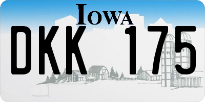 IA license plate DKK175