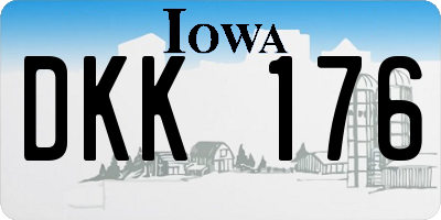 IA license plate DKK176