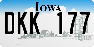 IA license plate DKK177