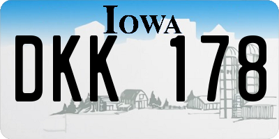 IA license plate DKK178