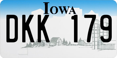 IA license plate DKK179