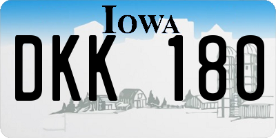 IA license plate DKK180