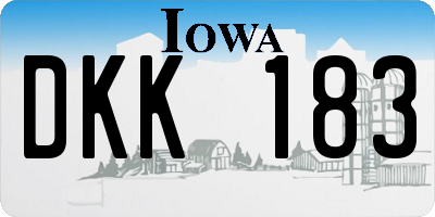 IA license plate DKK183