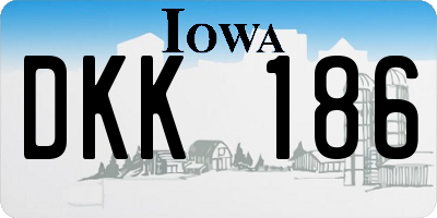IA license plate DKK186