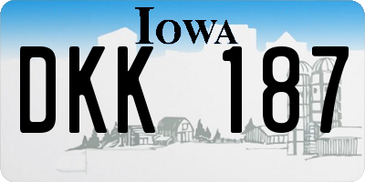 IA license plate DKK187