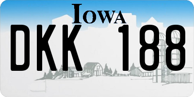 IA license plate DKK188