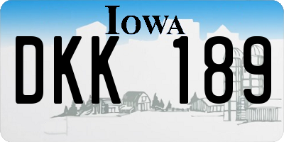 IA license plate DKK189