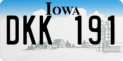 IA license plate DKK191