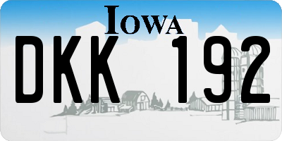 IA license plate DKK192