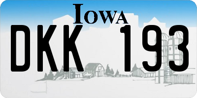 IA license plate DKK193