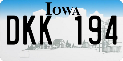 IA license plate DKK194
