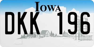 IA license plate DKK196