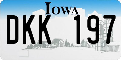 IA license plate DKK197