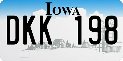 IA license plate DKK198