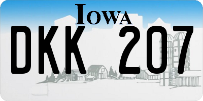 IA license plate DKK207