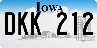 IA license plate DKK212