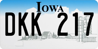 IA license plate DKK217