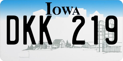 IA license plate DKK219