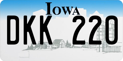 IA license plate DKK220