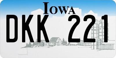 IA license plate DKK221