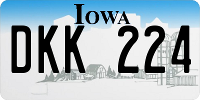 IA license plate DKK224