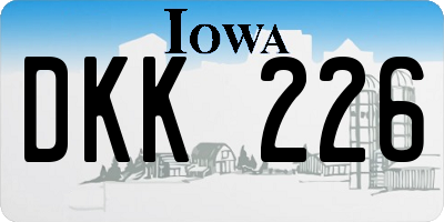 IA license plate DKK226
